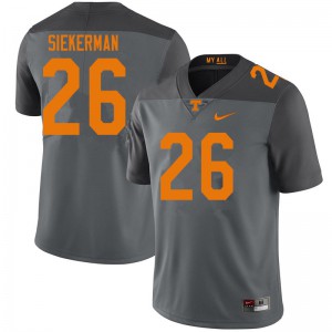 Men J.T. Siekerman Gray Tennessee #26 Stitched Jersey