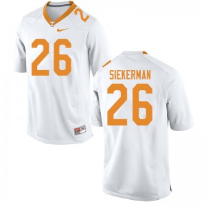 Men's J.T. Siekerman White Tennessee Volunteers #26 Player Jersey