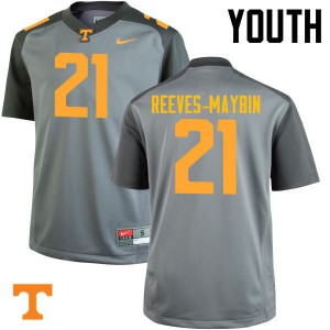 Youth Jalen Reeves-Maybin Gray Tennessee Vols #21 College Jersey