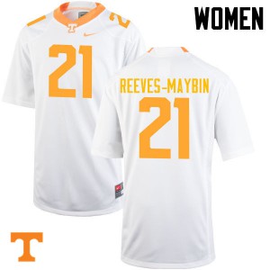 Women's Jalen Reeves-Maybin White Tennessee Volunteers #21 Player Jersey