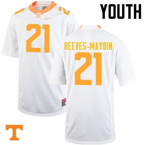 Youth Jalen Reeves-Maybin White Tennessee Volunteers #21 Embroidery Jerseys