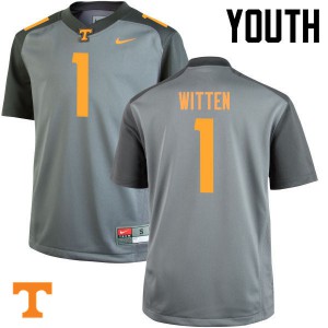 Youth Jason Witten Gray Tennessee Volunteers #1 Stitch Jerseys
