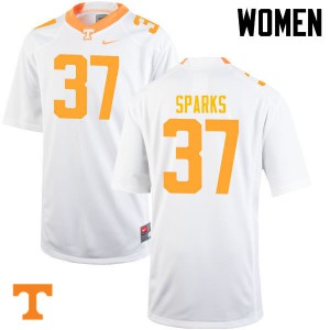 Women Jayson Sparks White Tennessee Volunteers #37 Official Jersey