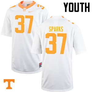 Youth Jayson Sparks White Tennessee Volunteers #37 NCAA Jerseys