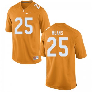 Men Jerrod Means Orange Tennessee #25 Stitched Jerseys