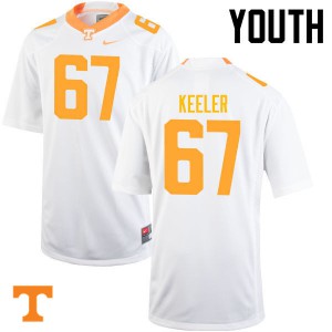 Youth Joe Keeler White Tennessee Vols #67 NCAA Jersey