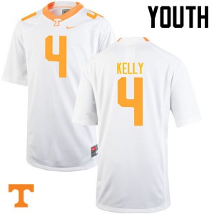 Youth John Kelly White Tennessee Vols #4 Stitched Jersey