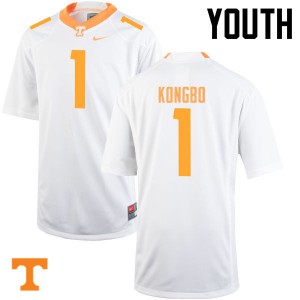 Youth Jonathan Kongbo White Tennessee #1 Stitch Jerseys