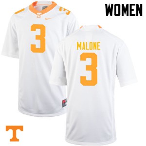 Womens Josh Malone White Tennessee Vols #3 Player Jerseys