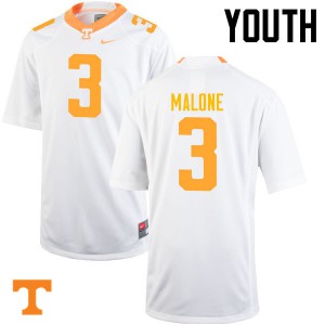 Youth Josh Malone White Vols #3 Football Jerseys