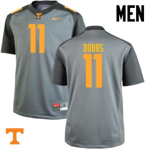 Mens Joshua Dobbs Gray Tennessee #11 Embroidery Jersey