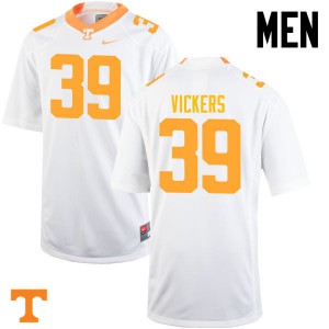 Mens Kendal Vickers White Tennessee #39 Stitched Jerseys