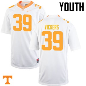 Youth Kendal Vickers White Tennessee Volunteers #39 College Jerseys