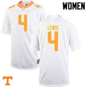 Womens LaTroy Lewis White Tennessee #4 Stitched Jerseys