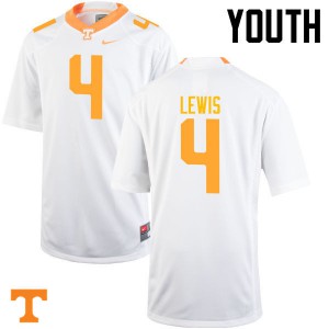 Youth LaTroy Lewis White Tennessee Vols #4 NCAA Jersey