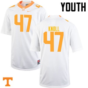 Youth Landon Knoll White UT #47 Player Jersey