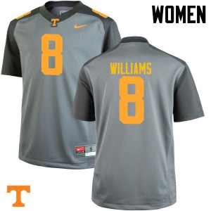 Women's Latrell Williams Gray Tennessee Volunteers #8 NCAA Jerseys