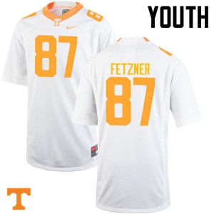 Youth Logan Fetzner White Tennessee Volunteers #87 NCAA Jersey