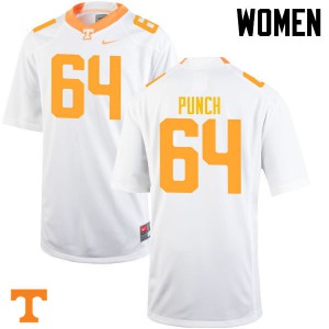 Women Logan Punch White Tennessee Vols #64 Football Jersey