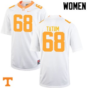 Women Marcus Tatum White Tennessee Vols #68 College Jersey