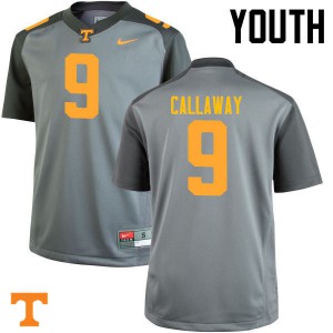Youth Marquez Callaway Gray Tennessee Vols #9 Stitched Jerseys