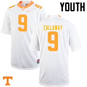 Youth Marquez Callaway White UT #9 Official Jersey