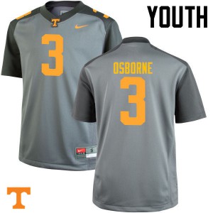 Youth Marquill Osborne Gray Tennessee Volunteers #3 College Jersey