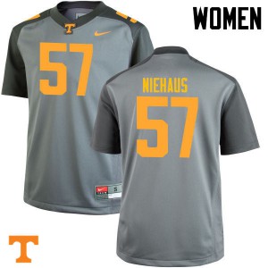 Women Nathan Niehaus Gray Tennessee Vols #57 Embroidery Jersey