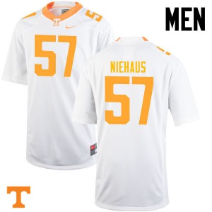 Men Nathan Niehaus White Tennessee Volunteers #57 Official Jerseys
