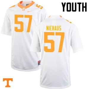 Youth Nathan Niehaus White Tennessee #57 Stitched Jersey