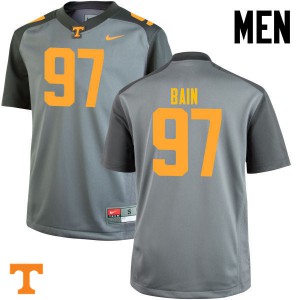 Men's Paul Bain Gray Tennessee Vols #97 Embroidery Jersey