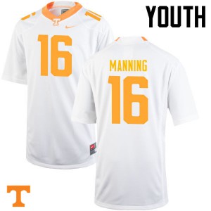 Youth Peyton Manning White Tennessee #16 Stitched Jersey