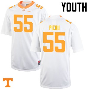 Youth Quay Picou White Tennessee Volunteers #55 Player Jerseys