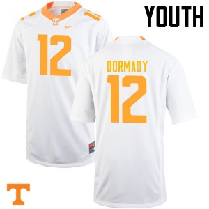 Youth Quinten Dormady White Tennessee Vols #12 Embroidery Jerseys