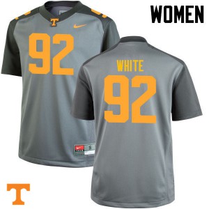 Women Reggie White Gray Tennessee Volunteers #92 NCAA Jerseys