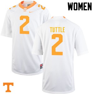 Womens Shy Tuttle White Vols #2 Player Jersey