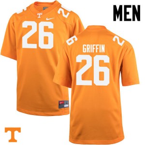 Mens Stephen Griffin Orange Tennessee #26 Official Jersey