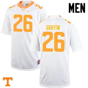 Men's Stephen Griffin White Tennessee #26 Official Jersey