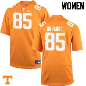 Womens Thomas Orradre Orange Tennessee #85 Stitched Jersey