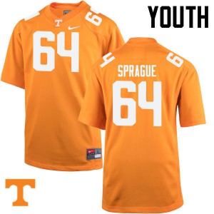 Youth Tommy Sprague Orange Tennessee Volunteers #64 University Jersey