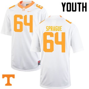 Youth Tommy Sprague White Tennessee Volunteers #64 University Jersey