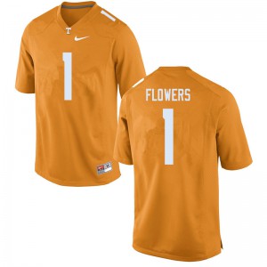Mens Trevon Flowers Orange Tennessee Volunteers #1 Stitched Jerseys