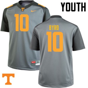 Youth Tyler Byrd Gray Tennessee Vols #10 Stitched Jerseys