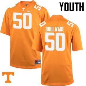 Youth Venzell Boulware Orange Tennessee Volunteers #50 Football Jerseys