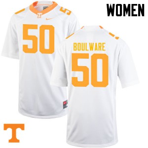 Women's Venzell Boulware White Tennessee Vols #50 College Jerseys