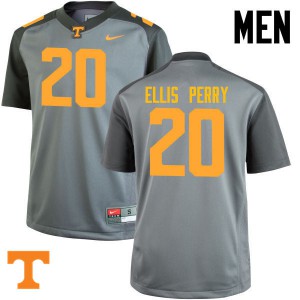 Mens Vincent Ellis Perry Gray UT #20 Embroidery Jersey
