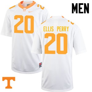 Mens Vincent Ellis Perry White Tennessee Volunteers #20 College Jerseys
