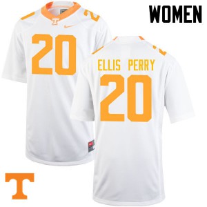 Women's Vincent Ellis Perry White Tennessee #20 NCAA Jersey