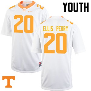 Youth Vincent Ellis Perry White Tennessee Volunteers #20 Official Jersey