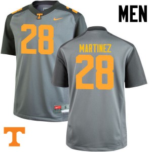 Men's Will Martinez Gray Tennessee #28 Football Jersey